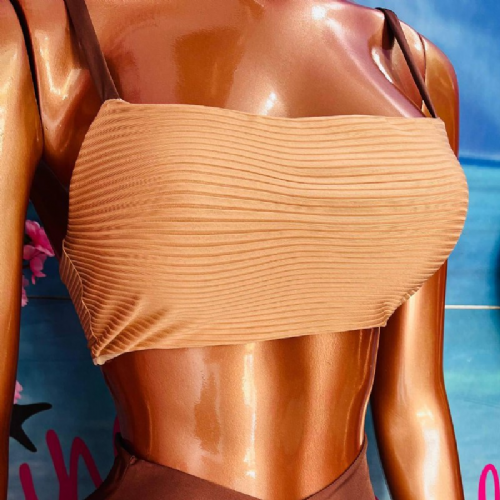 Top Fitness Thayn Canelado Beige/Brown